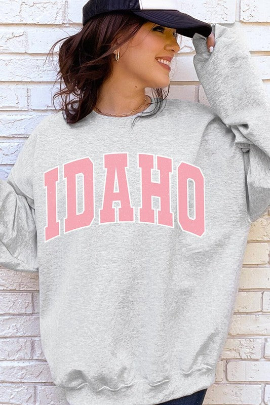 Idaho State Oversized Graphic Fleece Sweatshirts