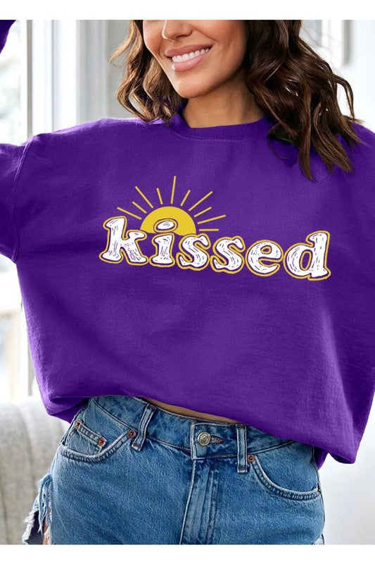 Sun Kissed Oversized Graphic Fleece Sweatshirts