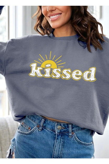 Sun Kissed Oversized Graphic Fleece Sweatshirts