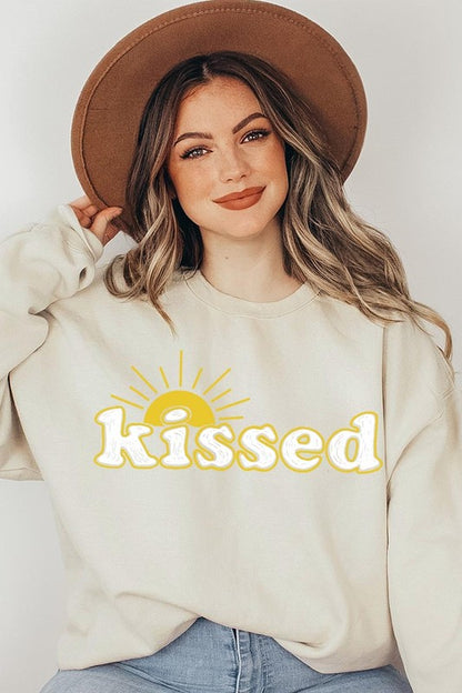 Sun Kissed Oversized Graphic Fleece Sweatshirts