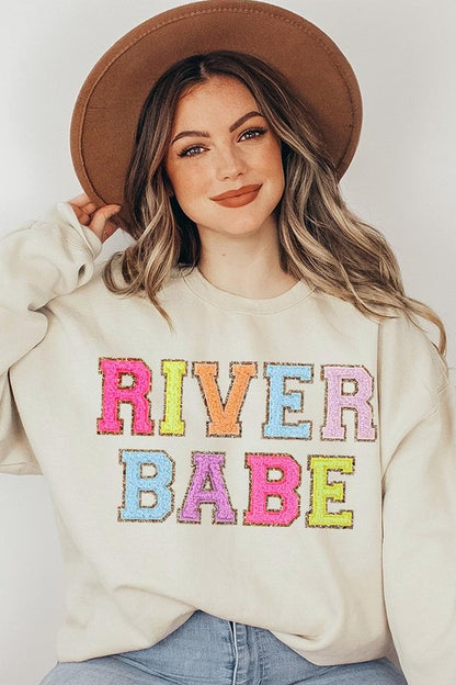 River Babe Oversized Graphic Fleece Sweatshirts