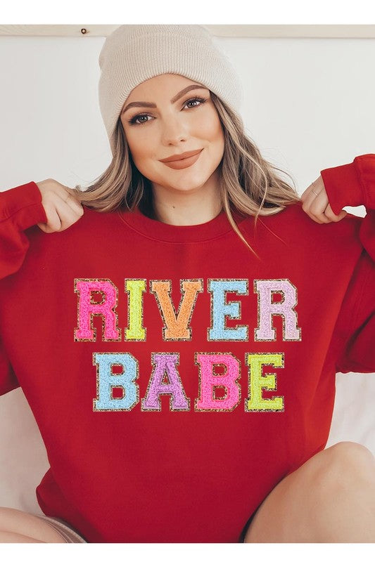 River Babe Oversized Graphic Fleece Sweatshirts