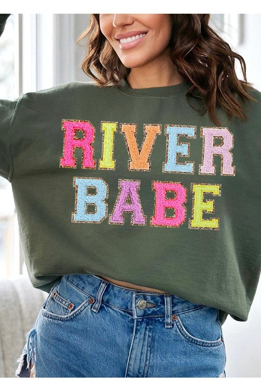 River Babe Oversized Graphic Fleece Sweatshirts