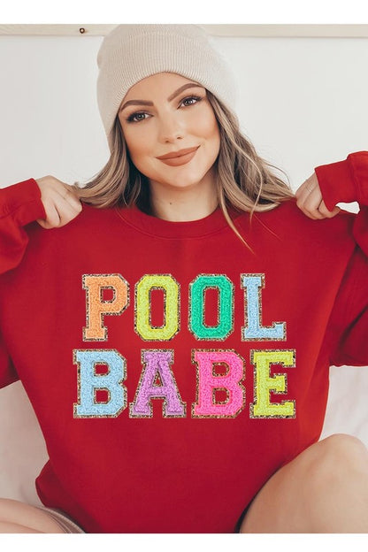 Pool Babe Oversized Graphic Fleece Sweatshirts