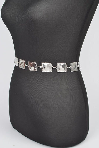 Plus Size Square Plate Iconic Chain Belt