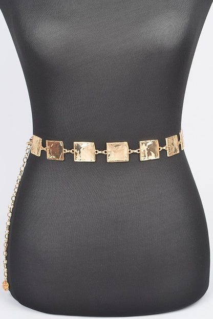 Plus Size Square Plate Iconic Chain Belt