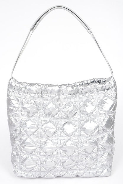 Quilted Bubble Nylon Tote