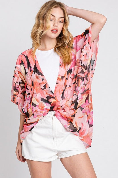 Floral Light Weight Kimono Cover UP