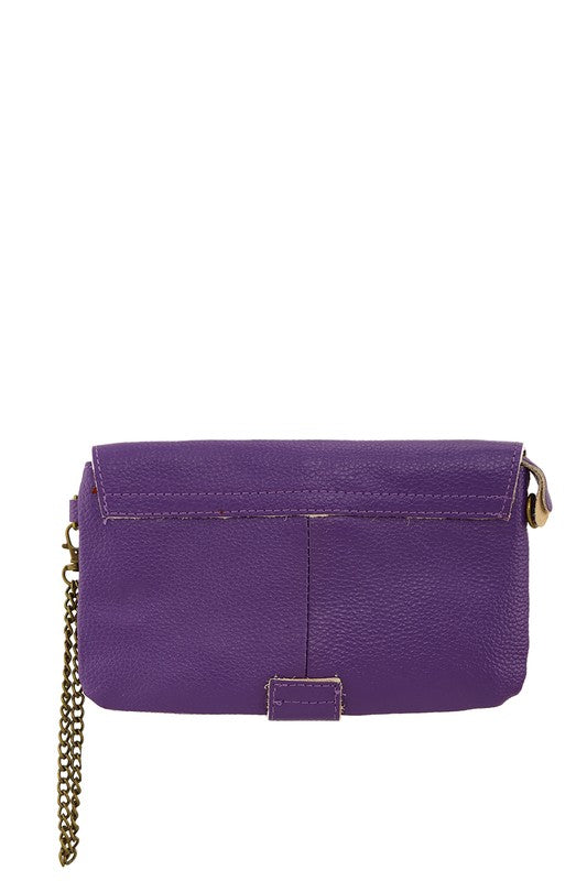 Genuine Leather Envelope Shape Crossbody Bag