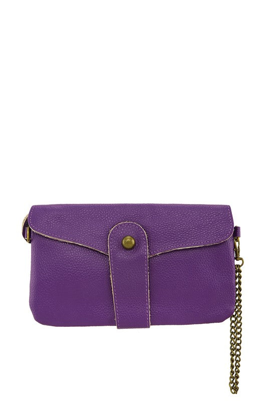 Genuine Leather Envelope Shape Crossbody Bag