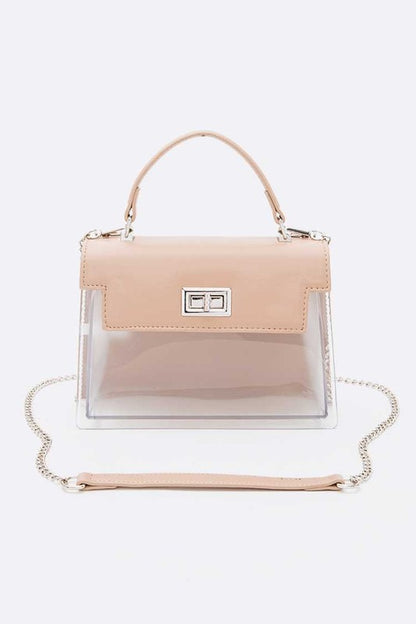 2 Tone Top Handle Transparent Stadium Bag