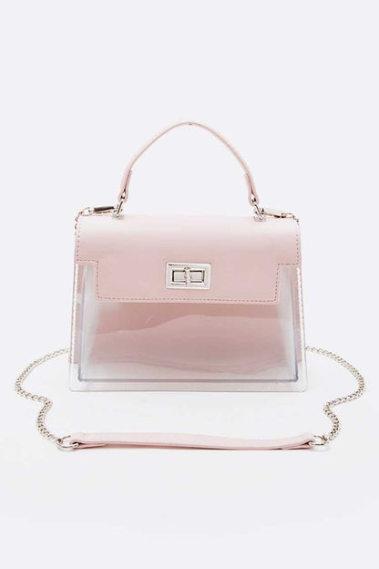 2 Tone Top Handle Transparent Stadium Bag