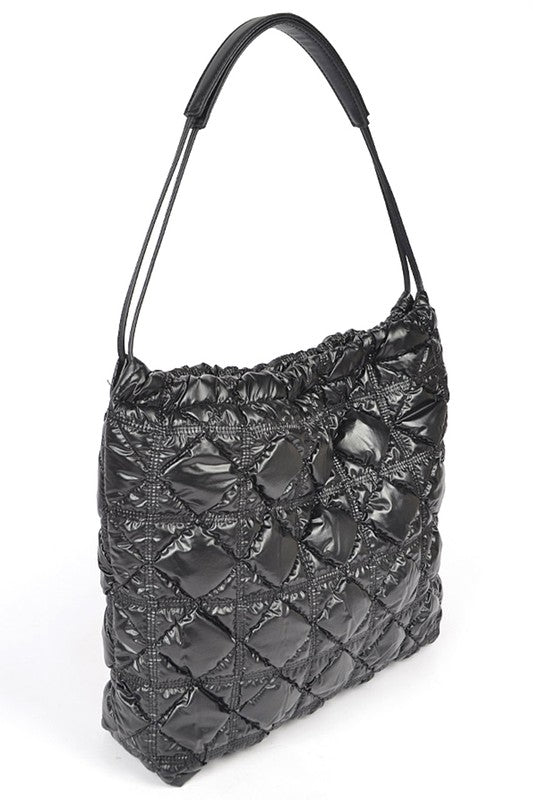 QUILTED BUBBLE NYLON TOTE