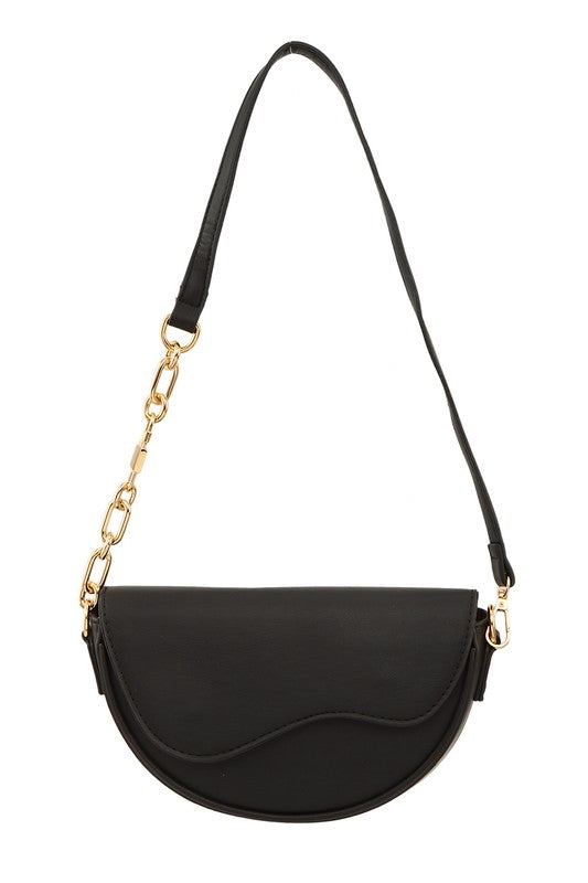 Half Moon Shape Pu Leather Shoulder Bag