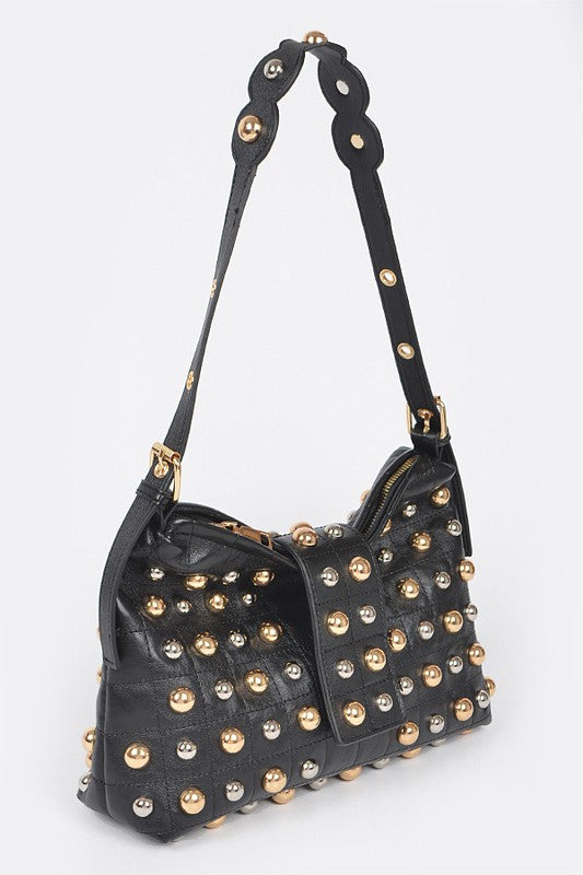 Mix Color Studs Fashion Shoulder Bag