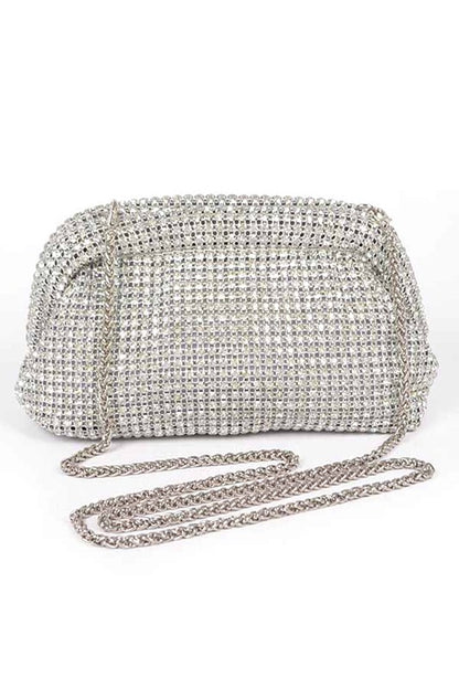 Oversize Rhinestone Convertible Soft Clutch Bag