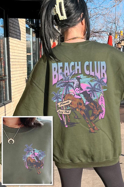 Cowboy Beach Club Graphic Fleece Sweatshirts