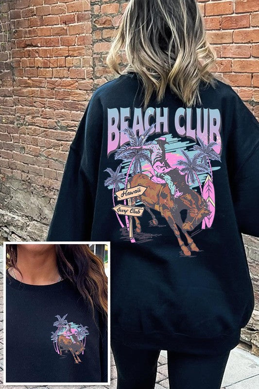 Cowboy Beach Club Graphic Fleece Sweatshirts