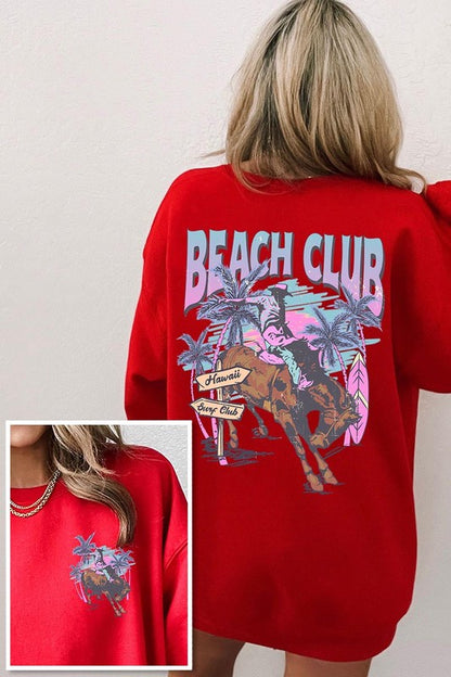 Cowboy Beach Club Graphic Fleece Sweatshirts