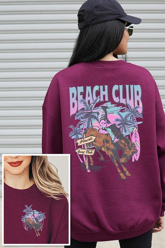 Cowboy Beach Club Graphic Fleece Sweatshirts