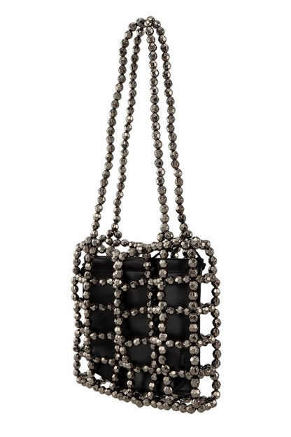 Metal Mesh and Bead Shoulder Bag