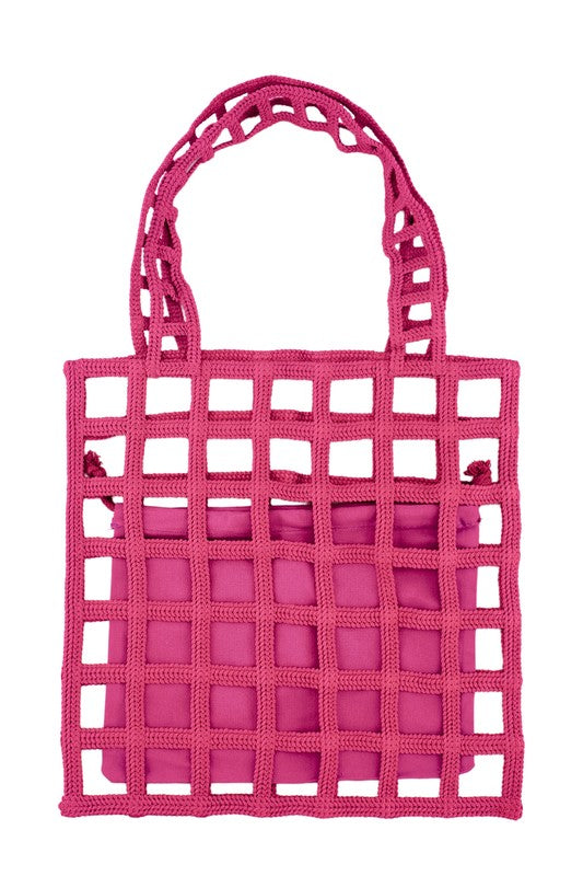 Square Shape Mesh Tote Bag