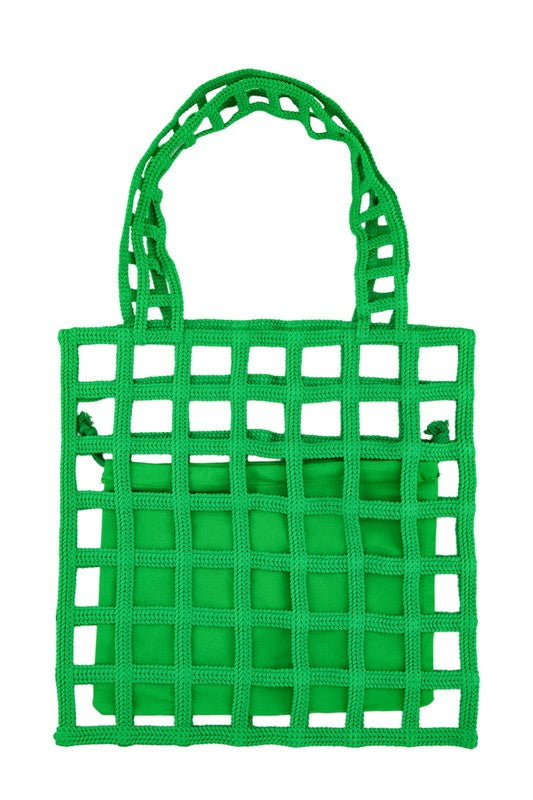 Square Shape Mesh Tote Bag