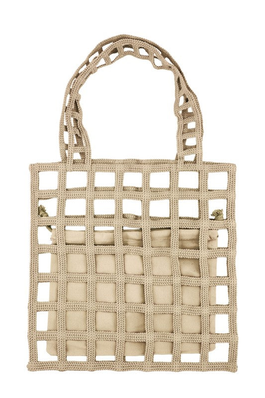 Square Shape Mesh Tote Bag