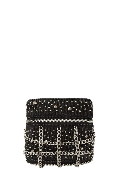 Mini Rhinestone Chain Crossbody Bag