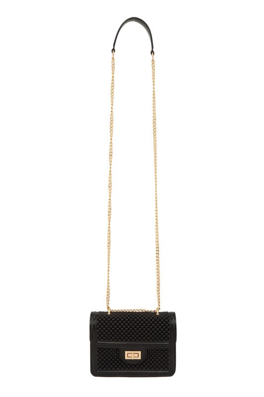 Metal Square Buckle Crossbody Chain Jelly Bag