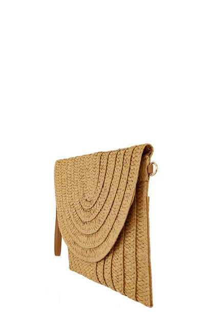 Square Shape Straw Crossbody Bag