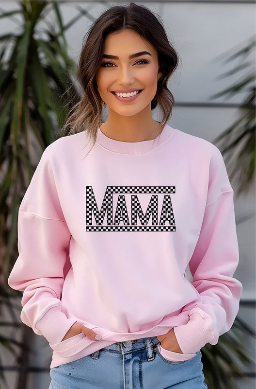 Checkered Mama Crewneck Sweatshirt