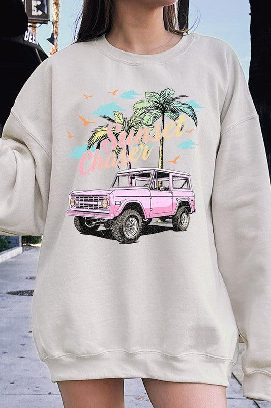 Sunset Chaser Bronco Graphic Fleece Sweatshirts