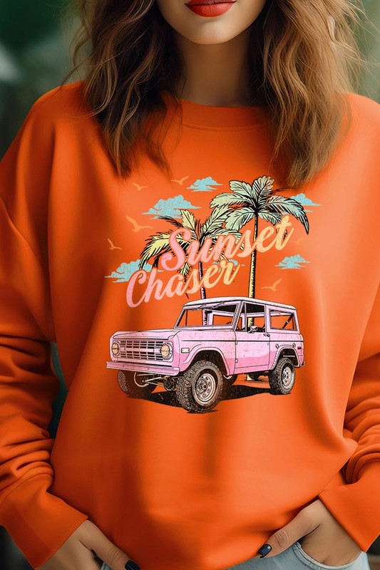 Sunset Chaser Bronco Graphic Fleece Sweatshirts