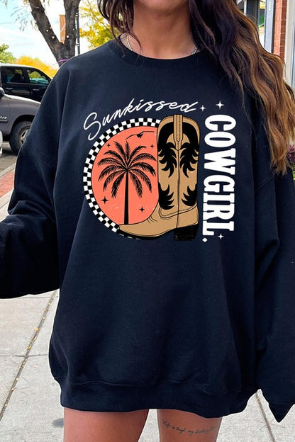 Sunkissed Cowgirl Graphic Fleece Sweatshirts