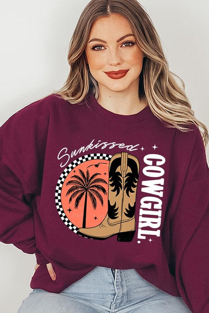 Sunkissed Cowgirl Graphic Fleece Sweatshirts