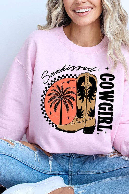 Sunkissed Cowgirl Graphic Fleece Sweatshirts