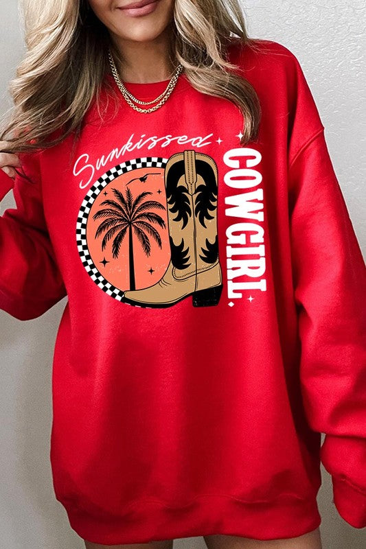 Sunkissed Cowgirl Graphic Fleece Sweatshirts