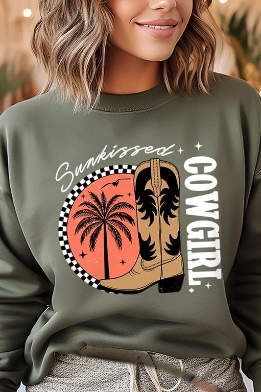 Sunkissed Cowgirl Graphic Fleece Sweatshirts