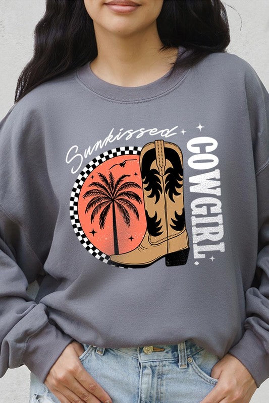 Sunkissed Cowgirl Graphic Fleece Sweatshirts