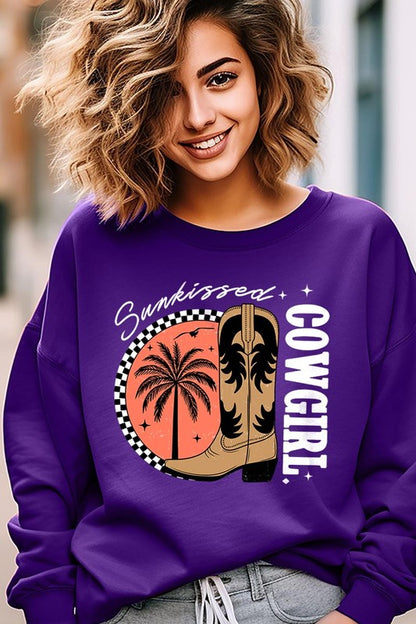 Sunkissed Cowgirl Graphic Fleece Sweatshirts