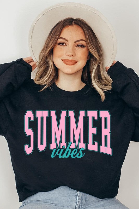 Summer Vibes Oversized Graphic Fleece Sweatshirts