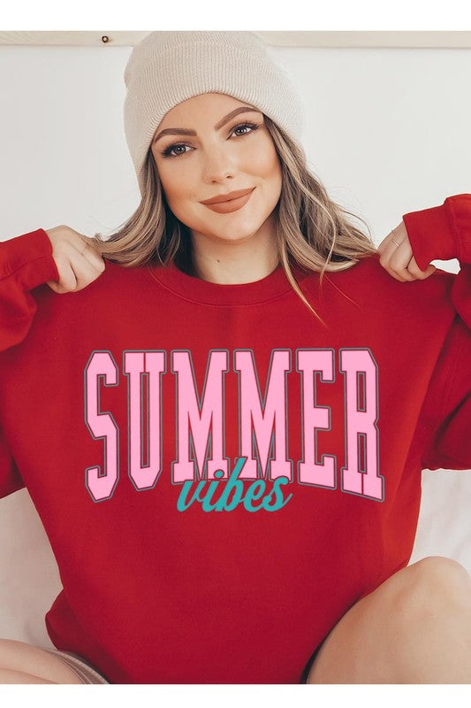 Summer Vibes Oversized Graphic Fleece Sweatshirts