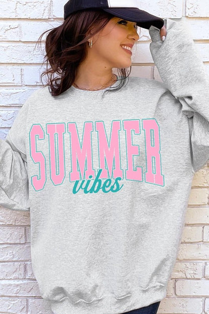 Summer Vibes Oversized Graphic Fleece Sweatshirts