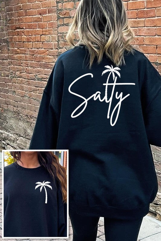 Salty Palm Graphic Fleece Sweatshirts