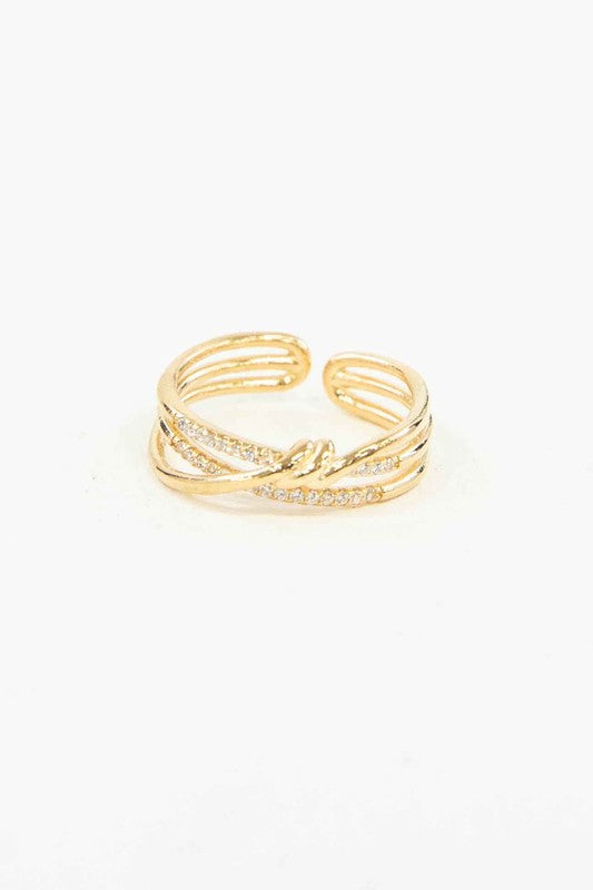 Intertwined Double Layer Adjustable Ring