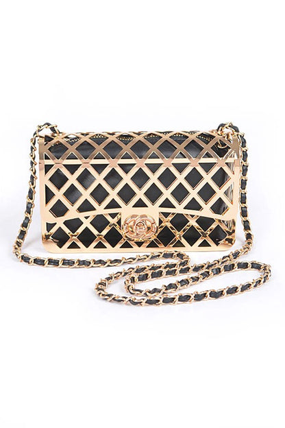 2 In 1 Metal Cage Iconic Shoulder Bag