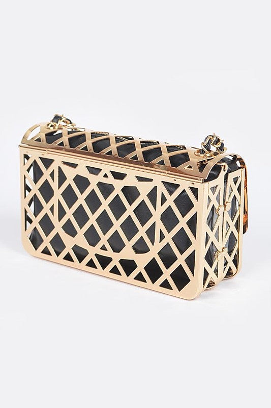 2 In 1 Metal Cage Iconic Shoulder Bag