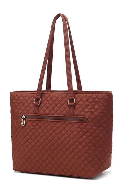 MKF Collection Solid Quilted Cotton Tote Bag