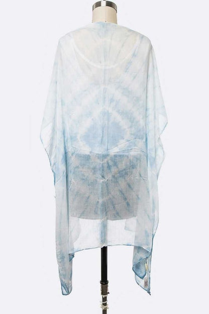 Tie Dyed Printed Feather Weight Long Kimono